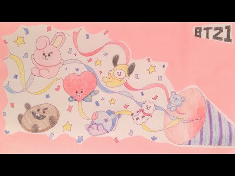 Bt21 방탄소년단 캐릭터 팬케이크 만들기 Bt21 Van Youtube