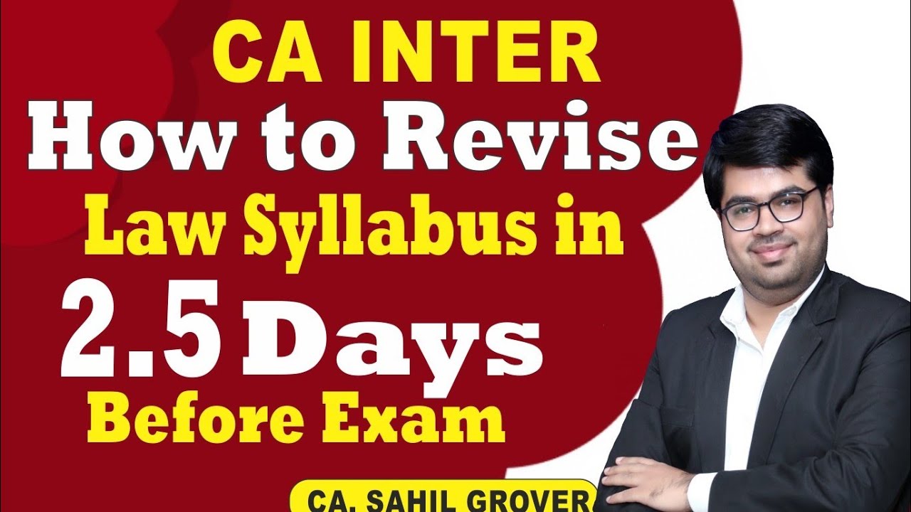CA Inter Law Last day revision Strategy - YouTube