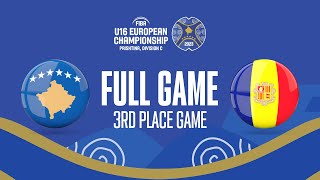 3RD PLACE GAME: Kosovo v Andorra | Full Basketball Game | FIBA U16  European Championship 2023