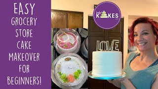 Grocery Store Costco Cake Makeover | Simple Design for less than $50! You can do this!!