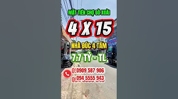 MẶT TIỀN QUẬN BÌNH TÂN, CHỢ GÒ XOÀI: 4x15  CHỦ BÁN GẤP #bannhamattienquanbinhtan #nhadatquanbinhtan