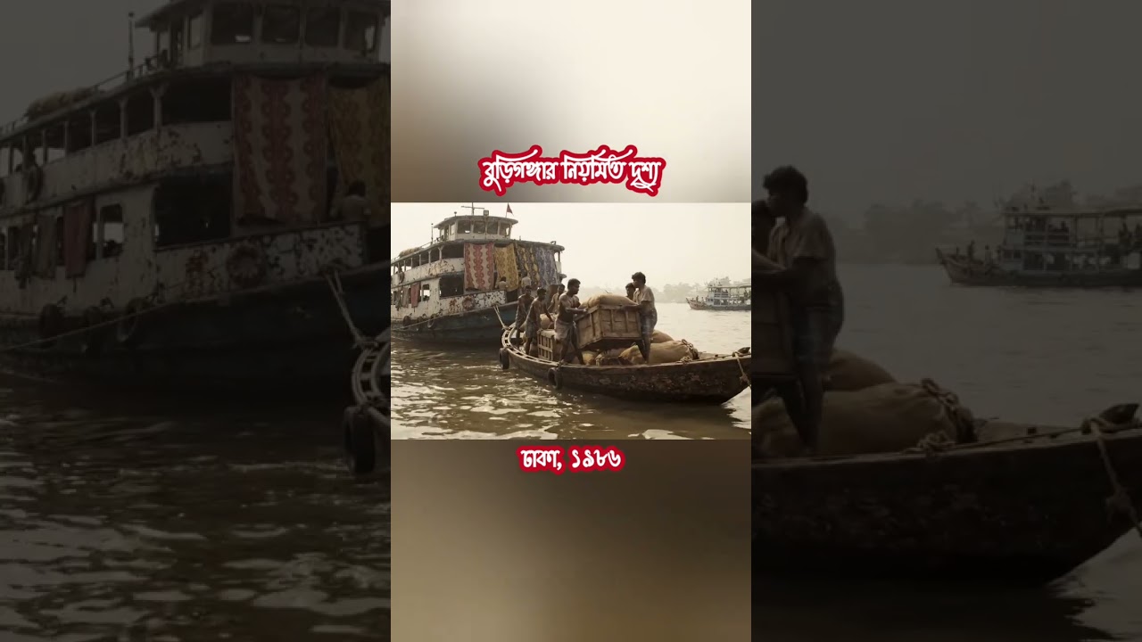 Sadarghat River Port in Vintage Cinematic Style | Dhaka Travel Short Film #shorts