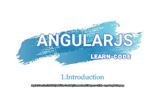 1  Introduction to AngularJs