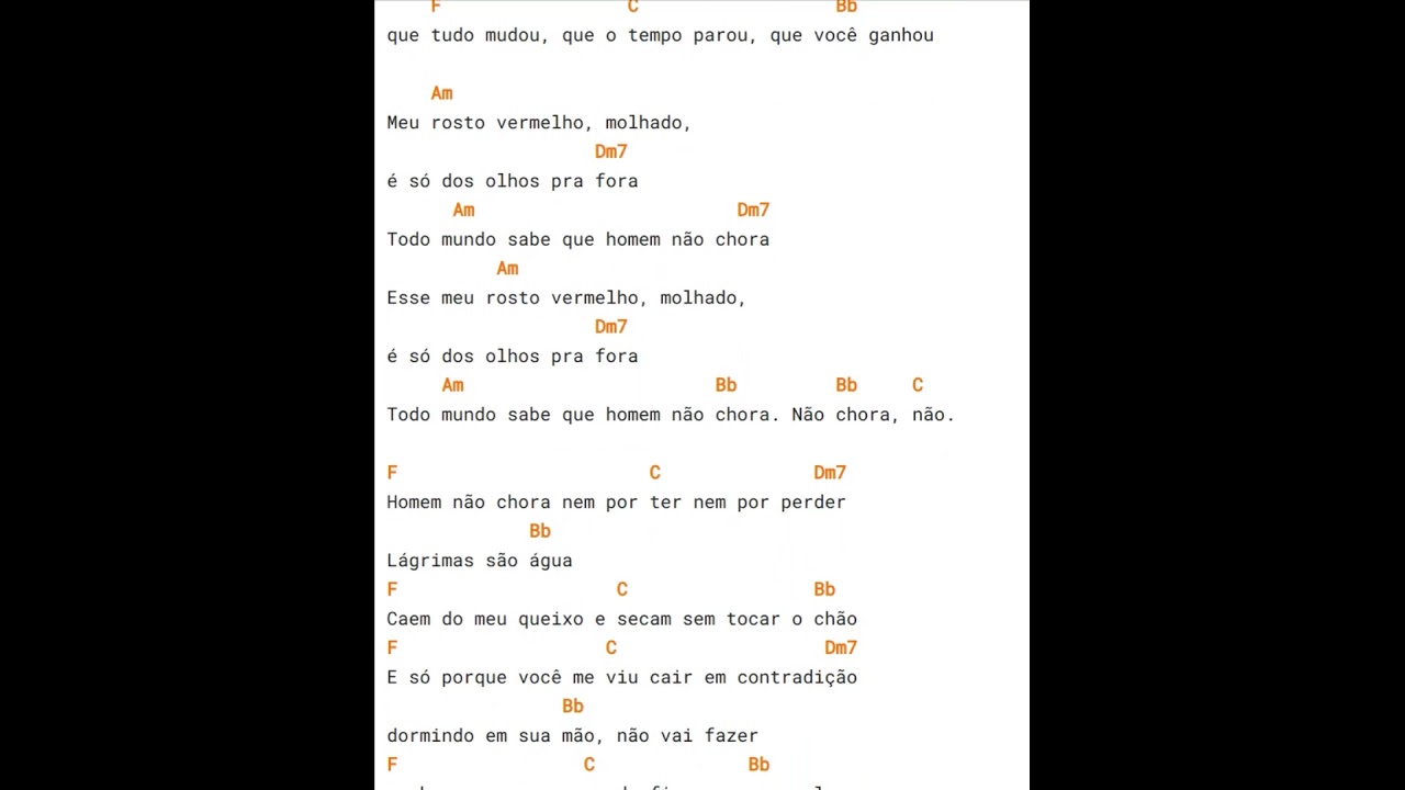 Cifras O Homem Nao Chora - RETOEDU
