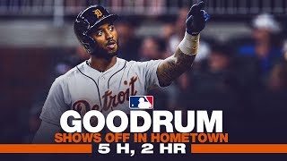 Goodrum goes 5-for-5 with 2 HRs