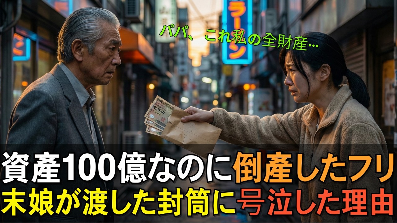 資産100億の父が倒産したフリをして末娘を訪ねたら、渡された封筒の中身を見て号泣した理由