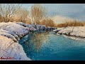 Watercolor painting tutorial - Snowy River