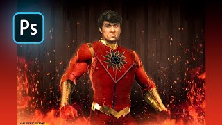 Shaktimaan movie suit editing in Photoshop screenshot 4