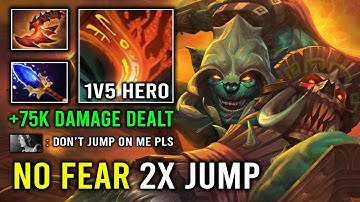 Amazing Armlet Toggle 1v5 Double Jump Huskar Infinite Burn Per Second 7.33c Dota 2