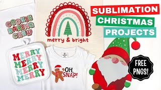 Sublimation Christmas Project Ideas + Free Christmas Sublimation Designs!