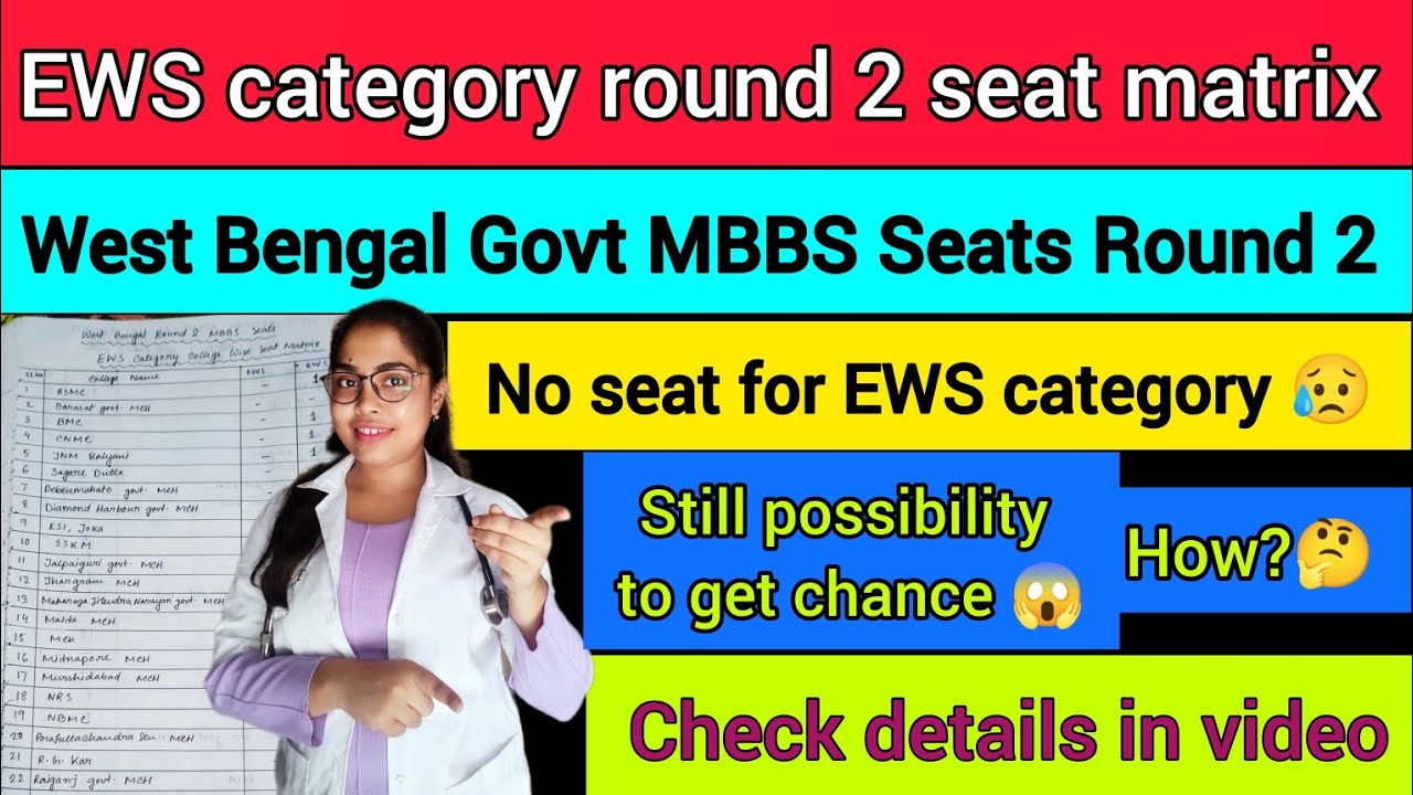 Ews Matrix west bengal neet round 2 seat matrix for EWS category / west bengal ...