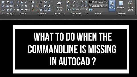 HOW TO RESTORE MISSING COMMAND LINE IN AUTOCAD?