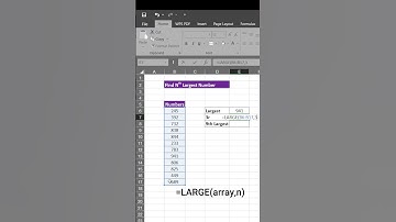 Excel Tip: Find the nth Largest Value Easily!