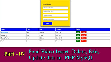 Part- #07 Final Video Insert Delete Edit Update data in  PHP MySQL Tutorial in Hindi