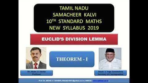 CLASS 10 MATHS | TN Samacheer Kalvi | 2. NUMBERS AND SEQUENCES | EUCLID’s DIVISION LEMMA - THEOREM 1
