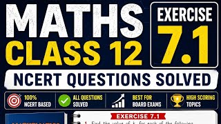 Exercise 7.1 class 12th NCERT integration
