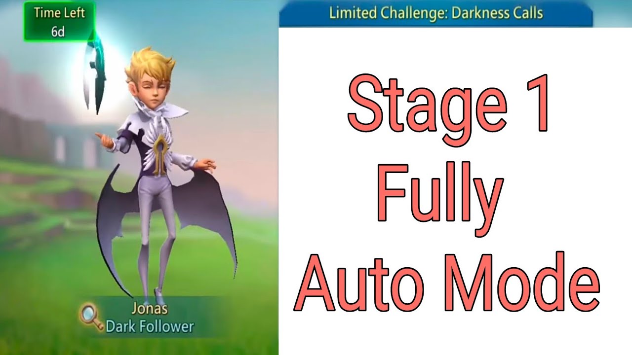 Lords Mobile Limitted Challange: Darkness Calls Stage 1 F2P Heroes Fully Auto Mode