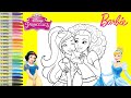 Barbie and Friends Makeover as Disney Princess Snow White and Cinderella Coloring Book Pages