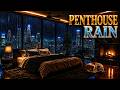 Rain Sounds For Sleeping In A Luxury Penthouse With Fireplace | 8 Hours