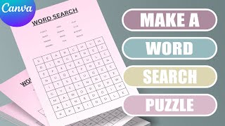 Create a Word Search puzzle in Canva - (easy tutorial) screenshot 1