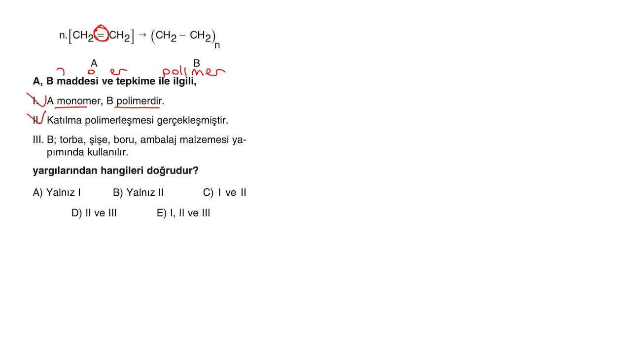 TYT Kimya Full Çeken Soru Bankası - Bölüm 10 - Mavi Sorular - Test 1