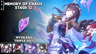 MoC v3.4/v3.5 | E0S0 Hysilens Triple Dot | Both Node Clear | Stage 12 - 3⭐| Honkai Star Rail