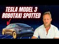 Tesla model 3 robotaxi seen in america with no mirrors and new cameras