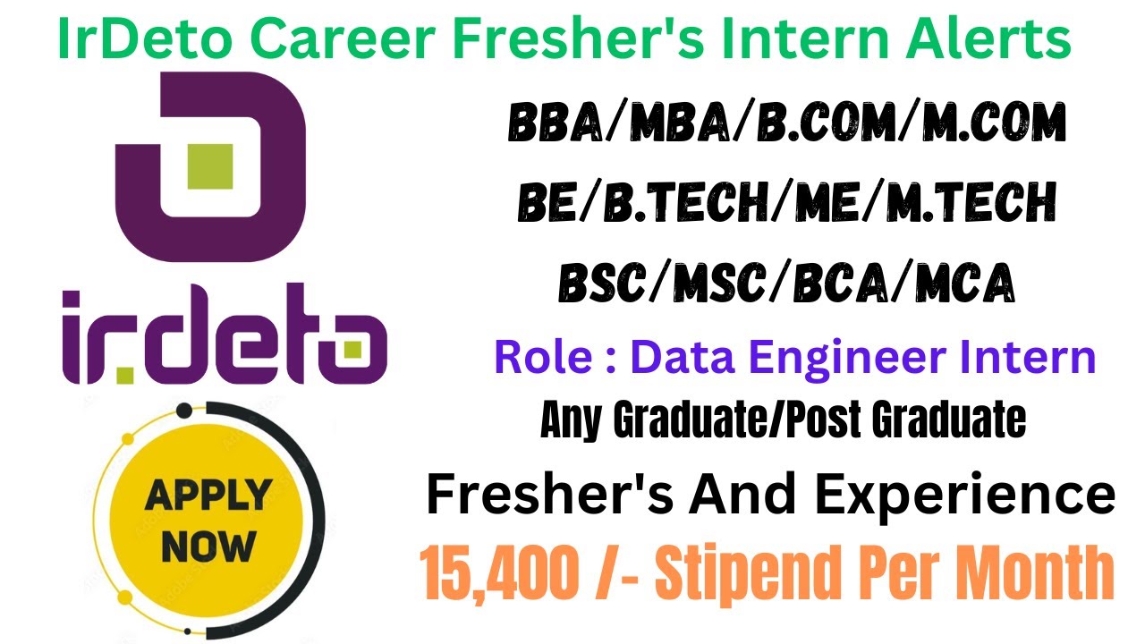 Irdeto Internship Drive 2023 | Data Engineer Intern | Bulk Hiring for Fresher | Apply Now