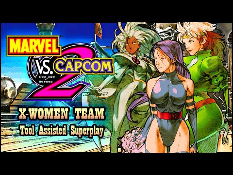 【TAS】MARVEL VS CAPCOM 2 (PS2) - X-WOMEN TEAM - PSYLOCKE\\ROGUE\\STORM