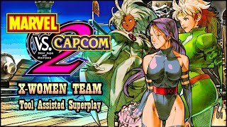 【TAS】MARVEL VS CAPCOM 2 (PS2) - X-WOMEN TEAM - PSYLOCKE\ROGUE\STORM