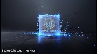 Blazing Cube Logo - Blue Neon - (How to make a Logo Animation, Logo Intro and YouTube Intro)