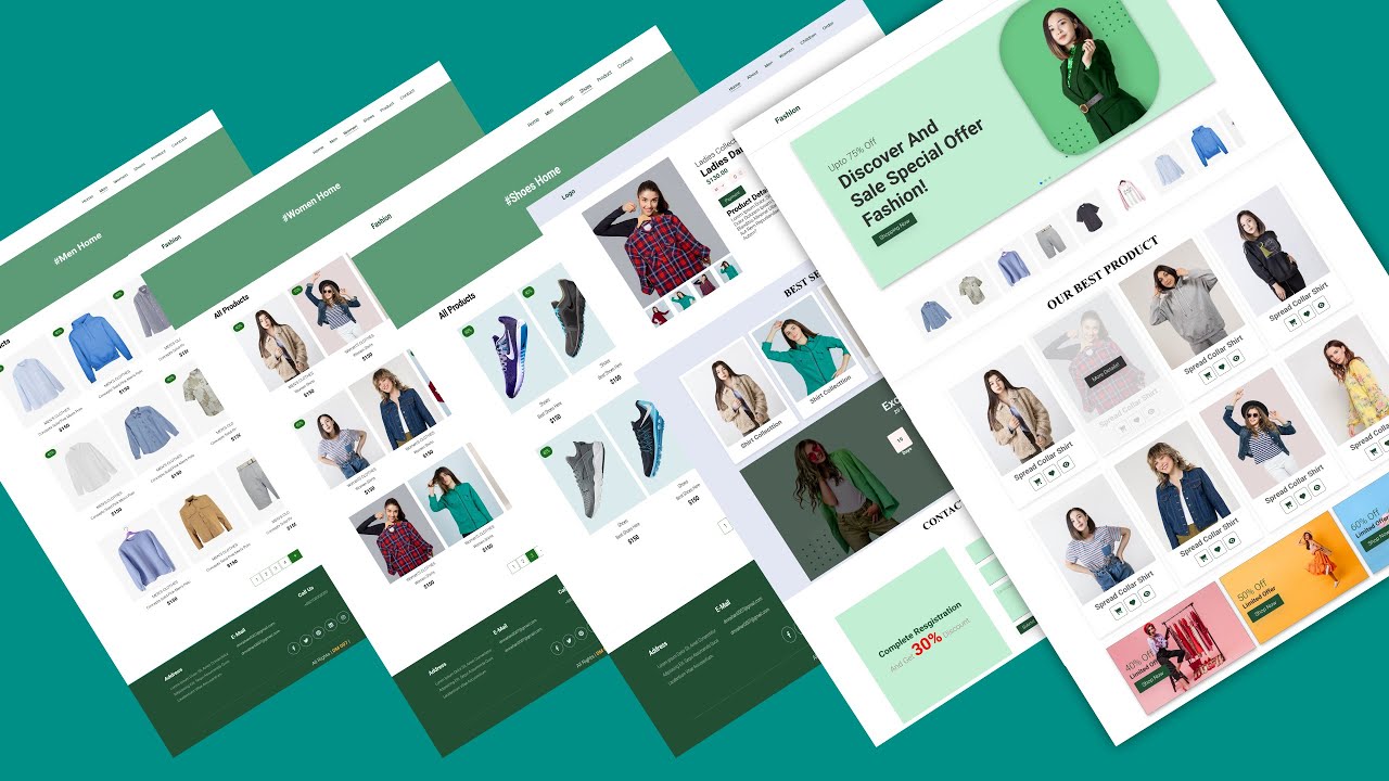 How to Create E-commerce Website Using HTML CSS & JS | Easy E-commerce ...