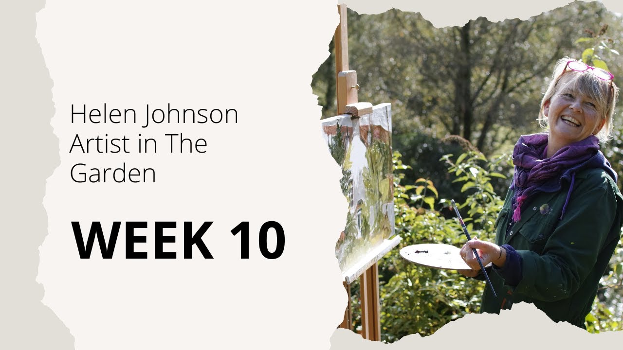 Helen Johnson Artist in the Secret Herb Garden, Edinburgh