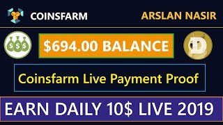 Coinsfarm | Earn Free Usd Free Usd Mining Site | Earn Daily 10$ Live Payment Proof 2019 Urdu Hindi