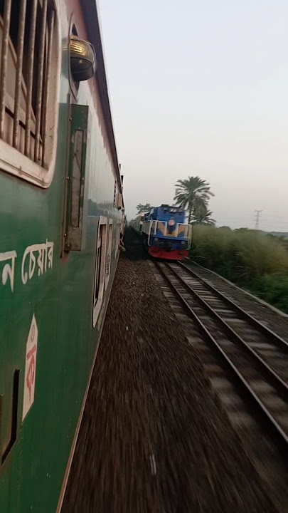 ।Double line train crossing। High speed Bangladeshi intercity train। #yshorts #intercityexpress
