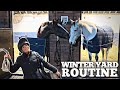 My winter yard routine  keeping horses in the winter  equestrian vlog  stable management