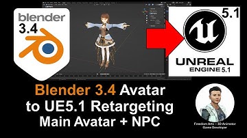 Blender Rigged 3D Avatar to Unreal Engine 5.1 - Retargeting + Main Avatar + NPC - Game Dev Tutorial