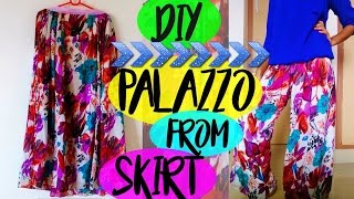 Palazzo / Boho pants from skirt in 10 Minutes | Wardrobe Makeover Ep:2 | MashDIYzone