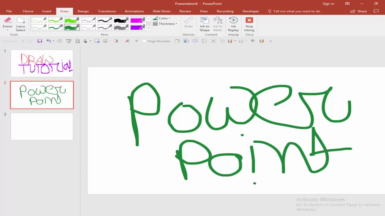 powerpoint presentation pen tool