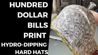BEST HYDRO DIPPING | MONEY PRINT ON HARD HAT | BAG R BUCK HYDROGRAPHICS