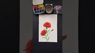 Mini Tutorial de Claveles en Acuarelas #acuarelaparaprincipiantes #acuarelas #pinturafacil #arte