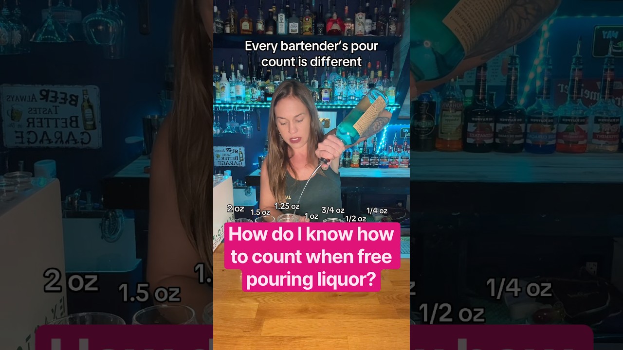 How to learn your pour count when you free pour liquor #bartender #freepouring