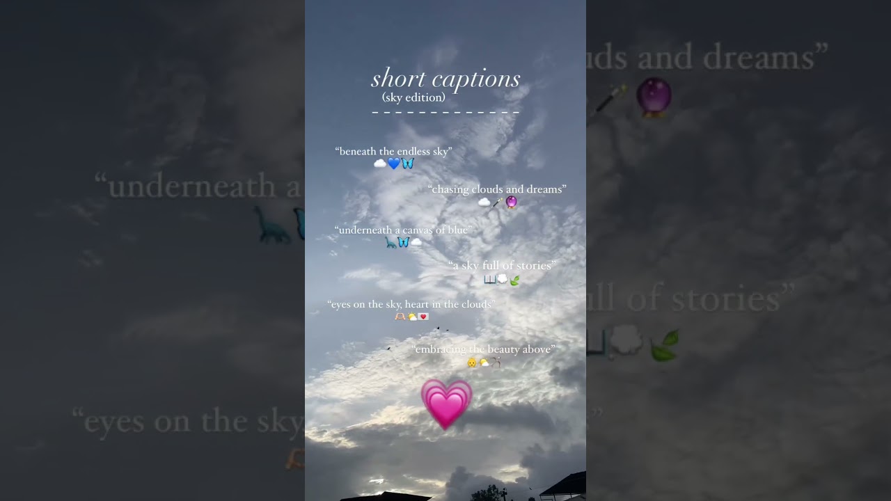 Caption option for sky and clouds