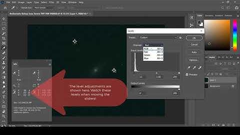 How to Adjust Levels Using the Black Reference Point in an Astrophotography Image in Photoshop