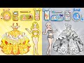 Barbie Dolls Dress Up - Decorate Silver and Gold Disney Princess School Supplies| WOA Doll Channel