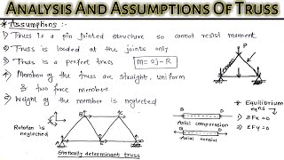 Analysis Of Trusses | Assumptions Of Trusses | Engineering Mechanics | [HINDI]