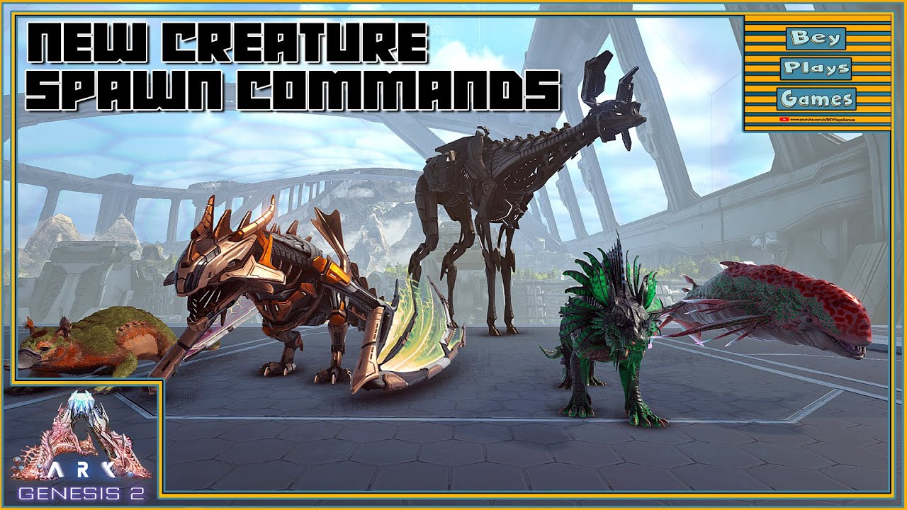 Ark Genesis 2 New Creatures Spawn Commands Shadowmane Stryder Voidwyrm Maewing Astrodelphis Youtube