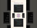 Patterns in JAVA Part 8. #java #javawithvk #ai  #code #coding #programming #learning #javachallenge