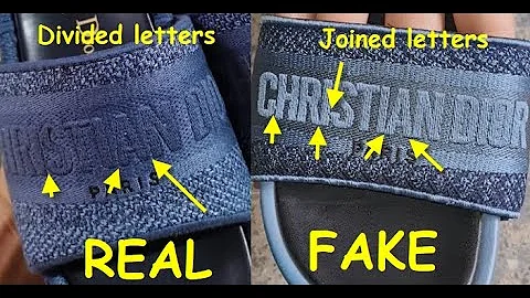 Christian Dior sandals real vs fake. How to spot real Dior  Dway Wedge slides
