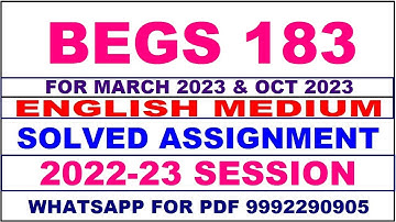 begs 183 solved assignment 2022-23 in english | begs 183 solved assignment 2022-23 | begs 183 2023